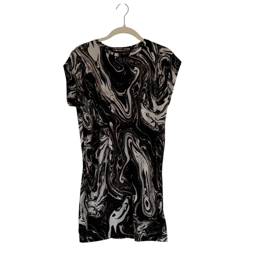 NWOT Jennafer Grace Limited Edition Handmade Black Marble Print Tunic S/M